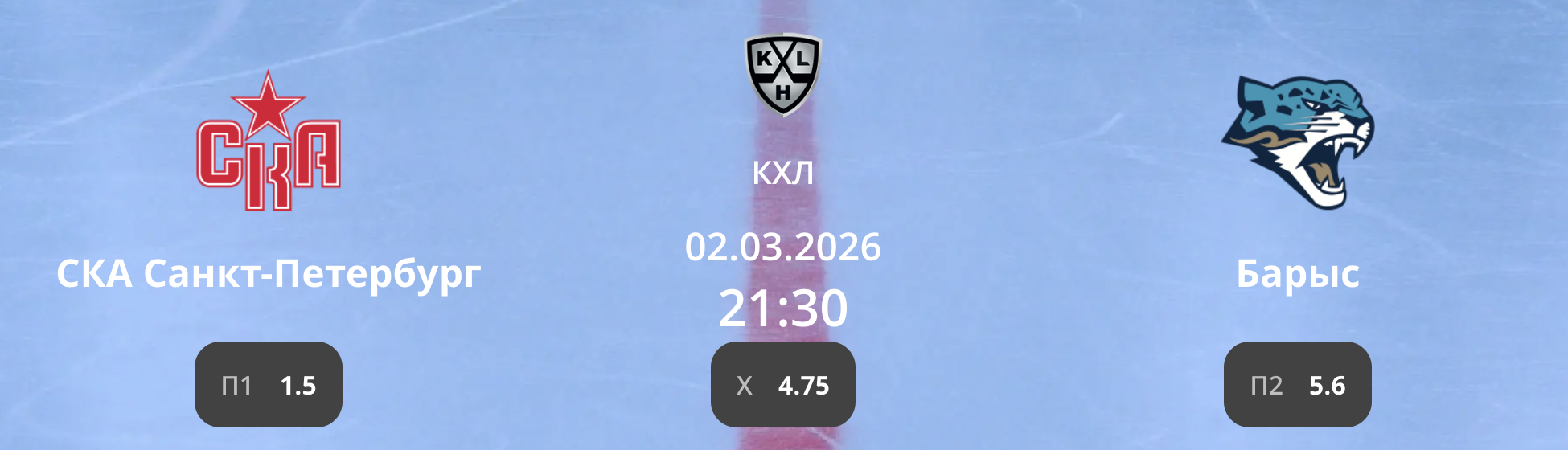 СКА - Барыс: варианты от аналитиков на матч КХЛ